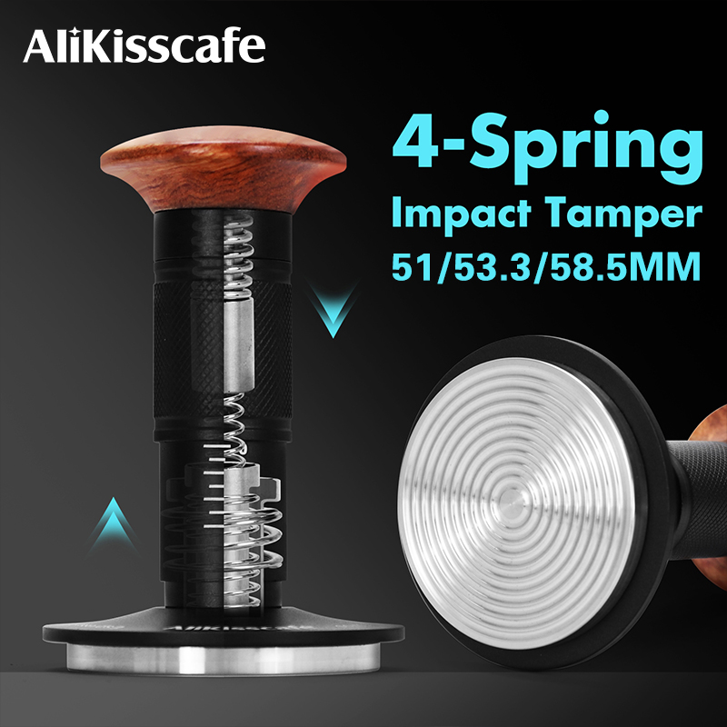 Espresso Tamper Set - AliKisscafe Kahve Tamperi Darbe 4 Yaylı