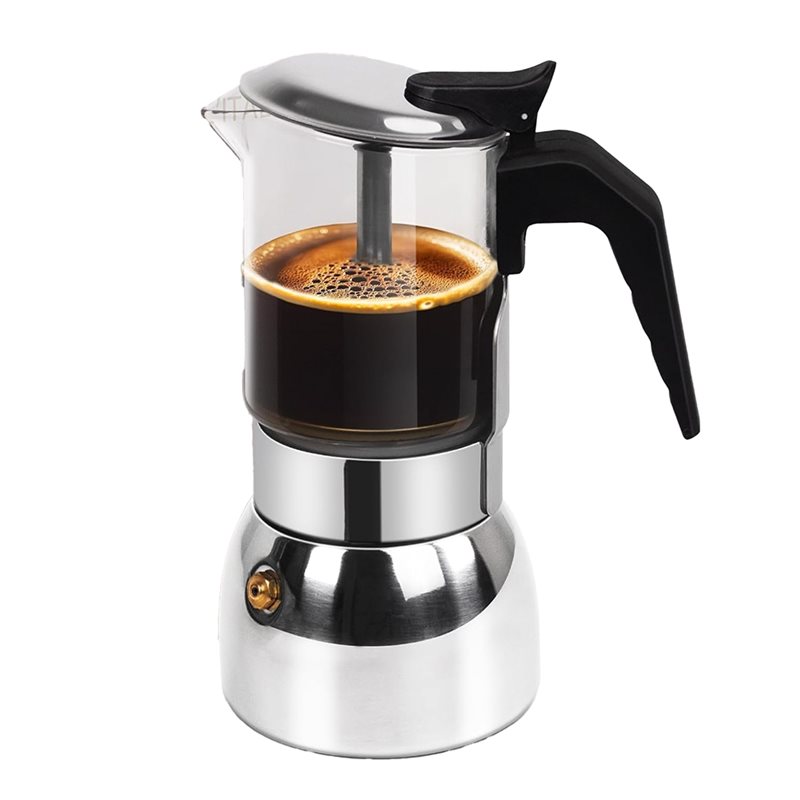 Coffee Equipment Wdt - ABUI-Clear Glass 4 Fincan Moka Pot