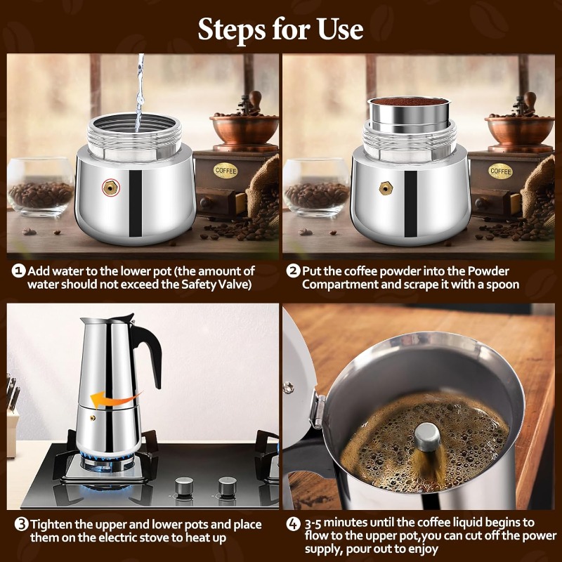 6 fincan Mocha Pot Paslanmaz Ç - Coffee Equipment Wdt incelemesi ve fiyatı