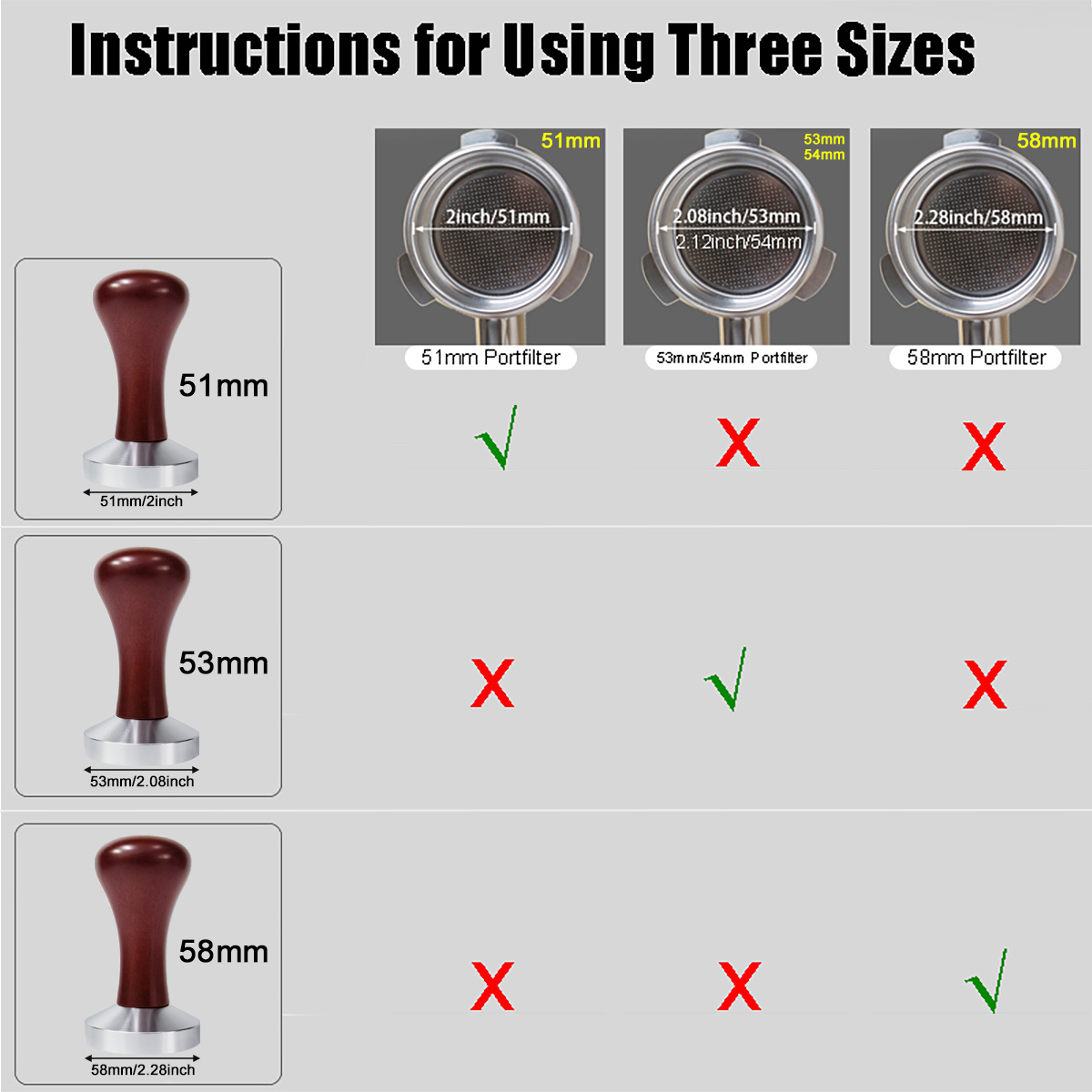 51mm 53mm 58mm Espresso sabota - Espresso Tamper Set incelemesi ve fiyatı