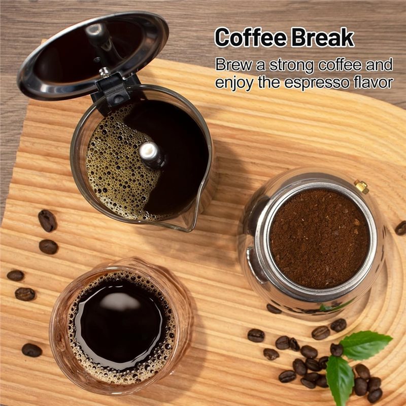 ABUI-Clear Glass 4 Fincan Moka - Coffee Equipment Wdt incelemesi ve fiyatı