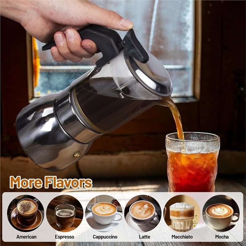 ABUI-Clear Glass 4 Fincan Moka - Coffee Equipment Wdt incelemesi ve fiyatı